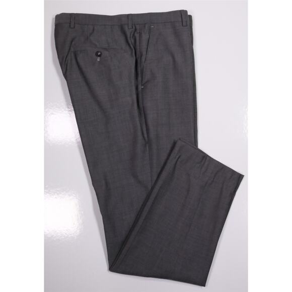 Hugo Boss Solid Light Gray Flat Front Dress Pants Trousers Current 34x30 - Picture 1 of 8
